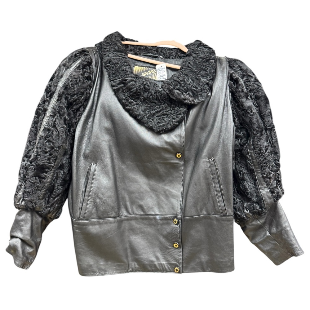 Vintage Grupiel Spain Stunning Lamb & Leather Fancy Jacket